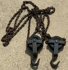 Harrington Differential Chain Hoist Vintage Cast Iron Pulley 10-A 1/4 Ton USA