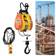 1300W Electric Hoist 500lbs Portable Winch Crane Lift 95ft Lifting Wired Control