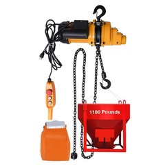 Electric Chain Hoist 1100lbs 10ft Remote Emergency Stop 1300W 110V 13ft