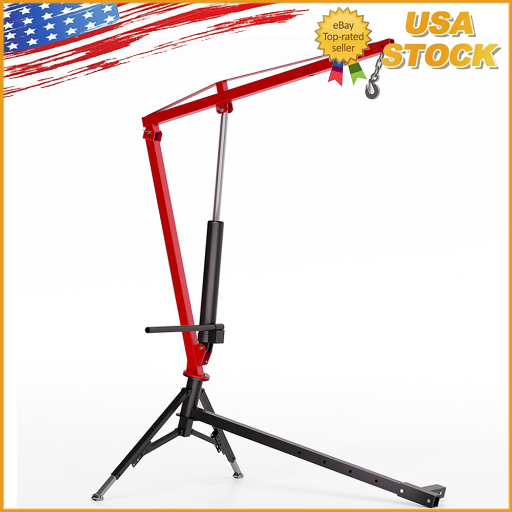1000 lbs Truck Crane Hoist Hydraulic Hitch-Mount Crane 360° Swivel Hoist Lifter