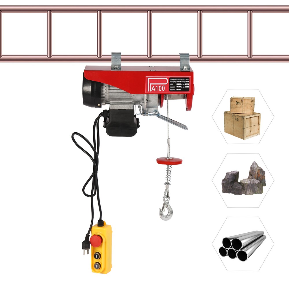 Pa100 Electric Hoist 480W 110/220 Lb Compact Winch With Wired Remote