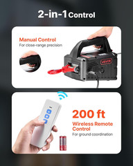 Powerful 2-in-1 Electric Hoist Winch, 1100 Lbs Capacity, Remote Control