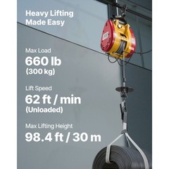 Uimoso 2-in-1 Electric Hoist Winch 660 lbs with Wired & Wireless Remote Control