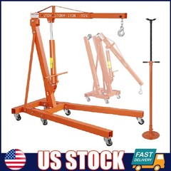 2 Ton Engine Hoist Lift Cherry Picker with 3/4Ton Underhoist Support Stand Combo
