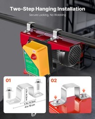 Electric Hoist 880lbs Crane Winch with Wireless Remote Control 850W 110V