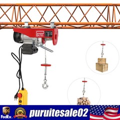 1543lbs Overhead Electric Hoist Crane Lift Garage Winch with Remote 110V US