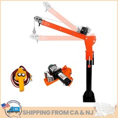 1300lb Electric Pickup Truck Crane Truck-Mounted Bed Crane Hoist w/2000lb Winch