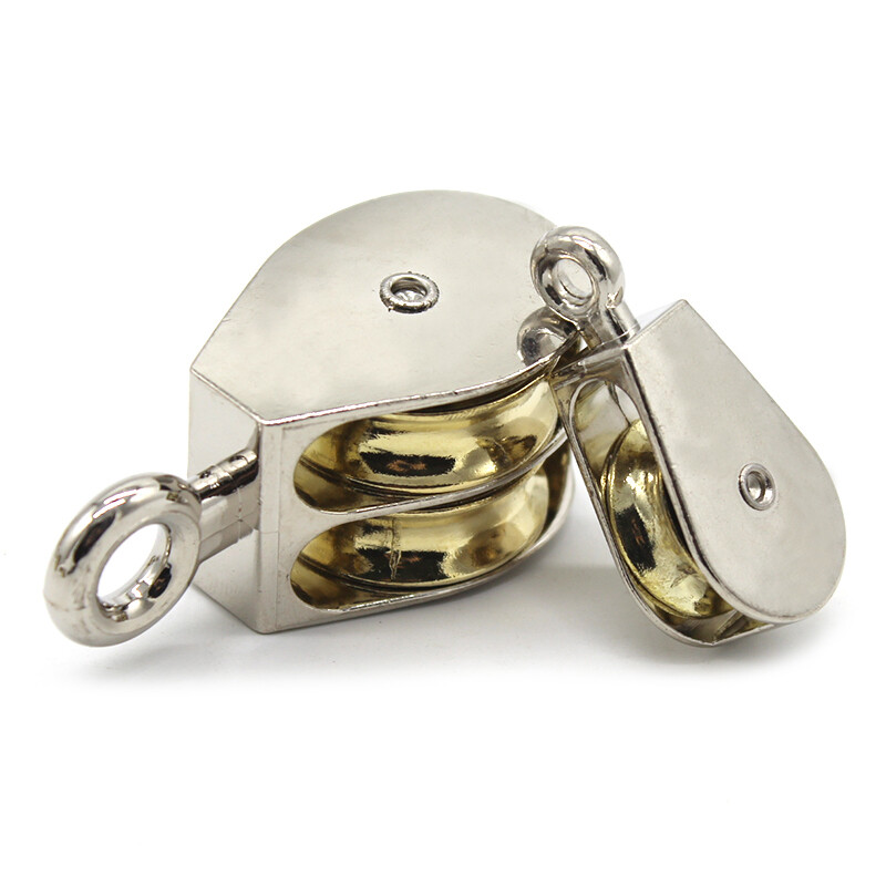 Steel Single/ Double Pulley 13mm-48mm Block Traction Wheel Line Wire Rope Pulley