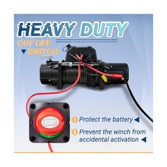 12V 13000lb Winch Synthetic Rope Electric Power Winch Waterproof IP66 with Wi…
