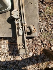Used 14 ft. Dayton 2z615A 1 ton push beam trolley with chain hoist