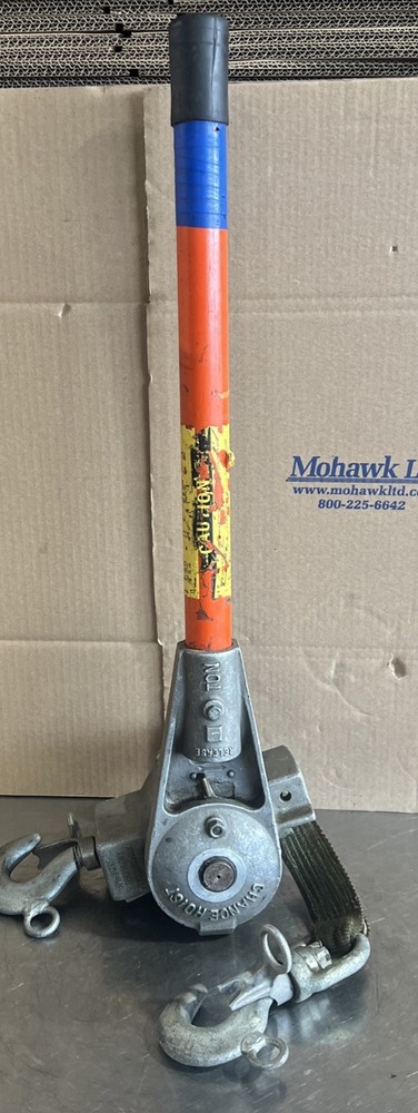 Chance Hoist 1 Ton Hot Stick Ratcheting Strap Hoist. Item ID #65 Used Surplus