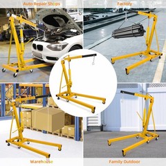 2 Ton Folding Engine Hoist Hydraulic Cherry Picker Shop Crane Hoist Lift 4400lbs