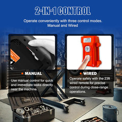 1100LBS Electric Hoist Winch 2-In-1 | 110V 1500W Portable Manual & Remote Contro