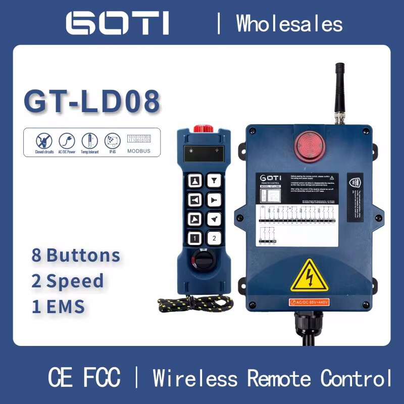 8 Buttons Switch Double Speed Industrial Wireless Remote Control AC/DC 18V-440V
