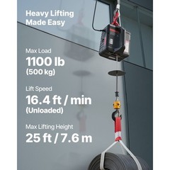 Uimoso 2-in-1 Electric Hoist Winch 1100 lbs with Manual and Wireless Control