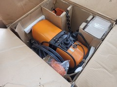 HITACHI/JET 1-TON ELECTRIC CHAIN HOIST, 20′ LIFT, TYPE 1BSH1, 115/230 V, 1 PHASE