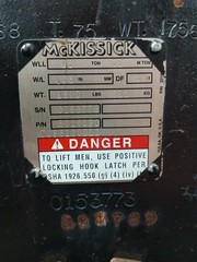 MCKISSICK 6 SHEAVE CRANE HOOK 75 TON PULLEY SIZE 1″ PART NO 8016190 DF 4:1