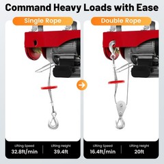 110V 220lbs Electric Hoist Winch Lifting Engine Crane Ceiling Pulley Overhead US