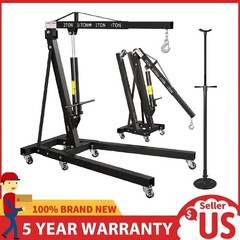 2 Ton Folding Engine Hoist Shop Crane with 3/4Ton Underhoist Support Stand Combo