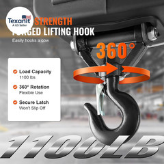 3-In-1 Electric Hoist Winch, 1100Lbs 1500W Portable Power Winch Crane, 110V/120V