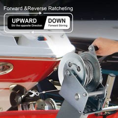 Heavy Duty Hand Winch 3500 lbs with 32 ft Steel Wire Rope, Hand Crank Strap G…