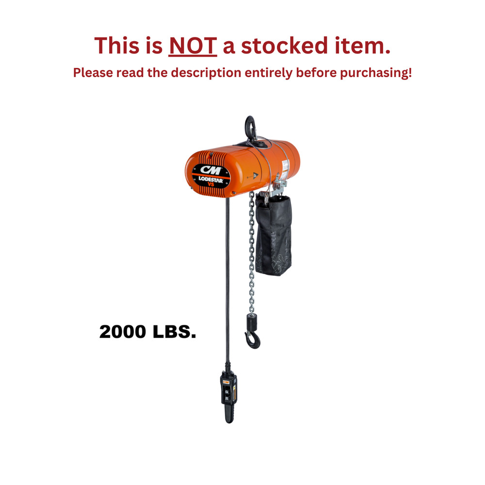 CMCO LODESTAR VS ELECTRIC CHAIN HOIST – 2000 LB, 2-STEP MULTI-STEP