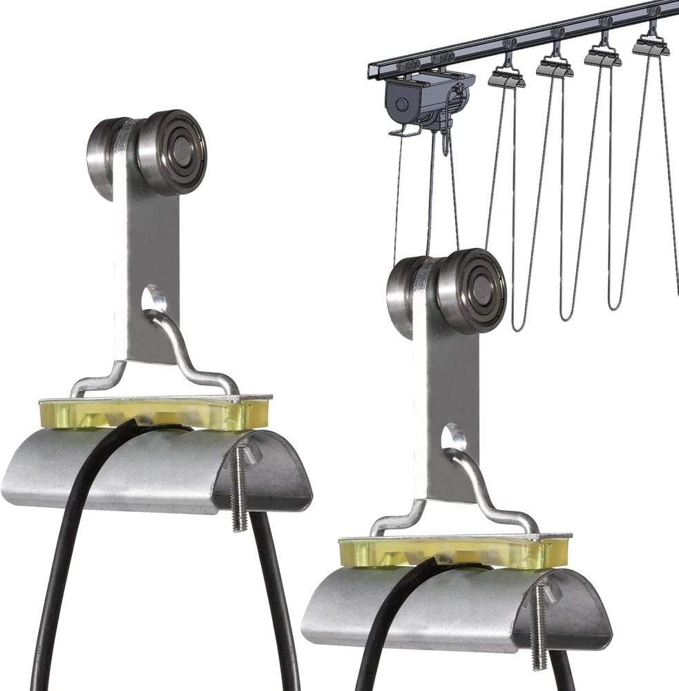 Cable Trolley for Electric Hoist Cable,C Track Rail Festoon Cable Trolley System