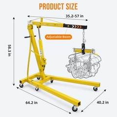 Engine Hoist w/ Lever ,2 Ton/4400Lbs Folding Cherry Picker Shop Crane Hoist Lift