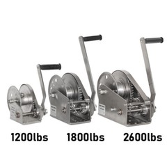 1200/1800/2600 lbs Manual Winches Bi-Directional Self-Locking Stainless Steel