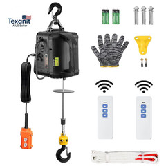 3-In-1 Electric Hoist Winch, 1100Lbs 1500W Portable Power Winch Crane, 110V/120V