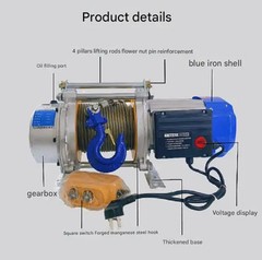 Multi-Active Electric Hoist 380V Winch 1 Ton 2 Ton 220V Lifting Tractor