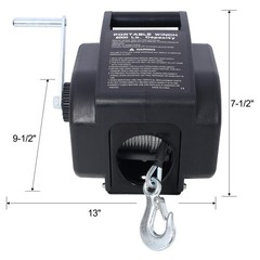 12V Trailer Winch 5000lb – Reversible Boat Winch w/ Galvanized Rope & Remote