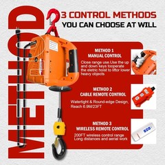 3 in 1 Electric Hoist Winch 1100 lbs 1500W Portable