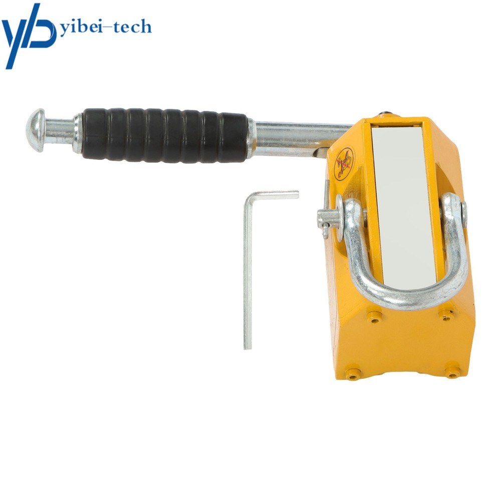220lbs / 100 kg Magnetic Lifter Lifting Magnet Hoist 2.5 Safety Factor Yellow