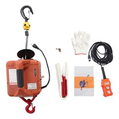 110V Portable Electric Hoist Winch Engine Crane Lifting wired Remote 1100lbs