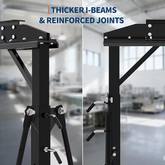 Garvee 1 Ton Adjustable Gantry Crane 2200 lbs Black Portable Shop Hoist