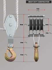 Block and Tackle Pulley System for Lifting Objects – SoB 4000LB Breaking Stre…