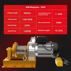 Miniature Electric Hoist 220V Household Small Crane Motorized Electric Hoist