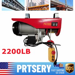 1T 2200LBS Electric Wire Cable Hoist Winch Crane Lift & wired Remote Control