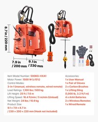VEVOR 3 in 1 Electric Hoist Winch 1100 lbs Manual Wired Wireless Remote Control