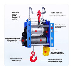 Small Wire Rope Remote Control Electric Fast Lifting and Lowering Winches