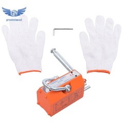 Magnetic Lifter Lifting Magnet Hoist 880lbs/400kg 2.5 Safety Factor Orange