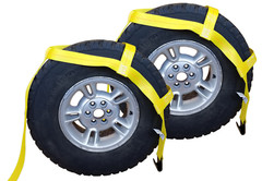 (1 pair) Yellow Demco Kar Kaddy Style Tow Dolly Straps, 13″-17″ w/ Flat Hooks