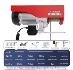 Electric Hoist 220v Home Small Crane Hoist Winch 1/0.5 Tons Winch Lift Crane