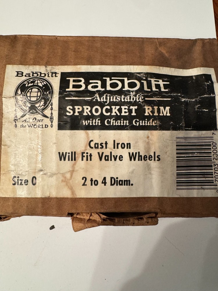 Babbitt Adjustable Sprocket Rim with Chain Guide Size 0 2 to 4 Diam.