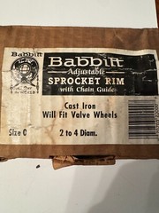 Babbitt Adjustable Sprocket Rim with Chain Guide Size 0 2 to 4 Diam.