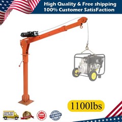 Electric Pickup Truck Crane Hoist Crane 1100 lbs 360° Swivel Hoist Lift Folding