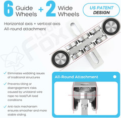6+2 Wheel Hoist Trolley with Roller Limit, Unistrut Trolley Kit for Electric Hoi