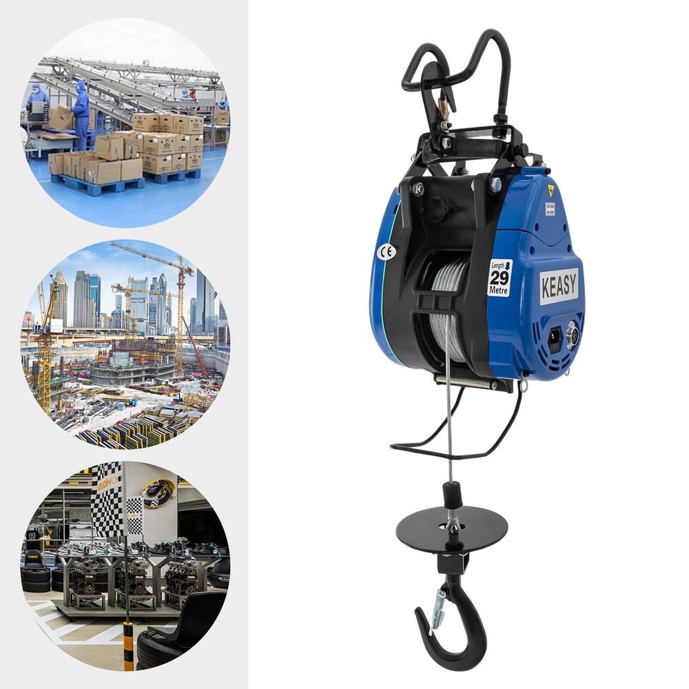 550 lbs Electric Hoist Winch Crane Hoist Wireless Remote Control 95 ft Lifting