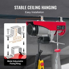 Electric Hoist, 2200 lbs Lifting Capacity, 1600W 110V Electric Steel Wire Winch